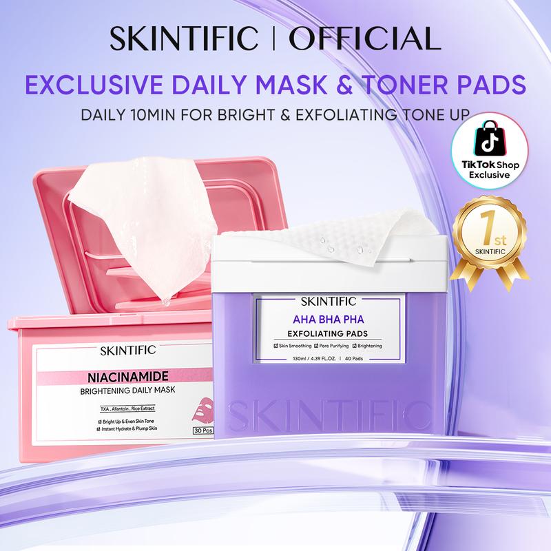 SKINTIFIC 2-IN-1  GLOW MASK & TONER PADS