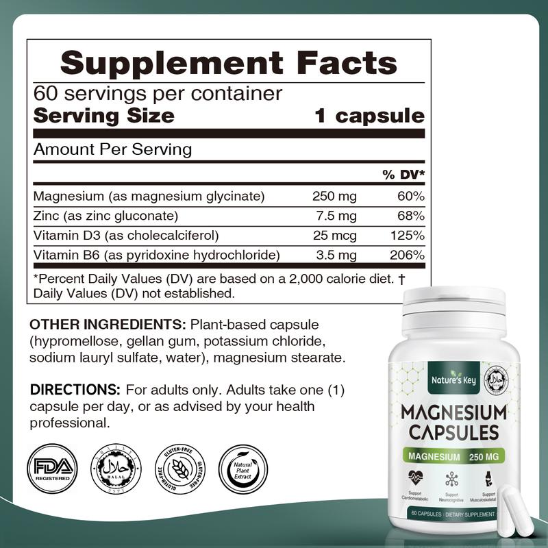 NATURE'S KEY MAGNESIUM GLYCINATE 250MG