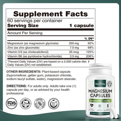 NATURE'S KEY MAGNESIUM GLYCINATE 250MG