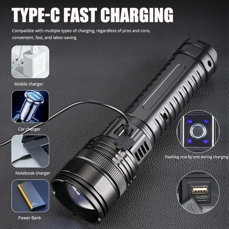 1000W LED FLASHLIGHT RECHARGEABLE