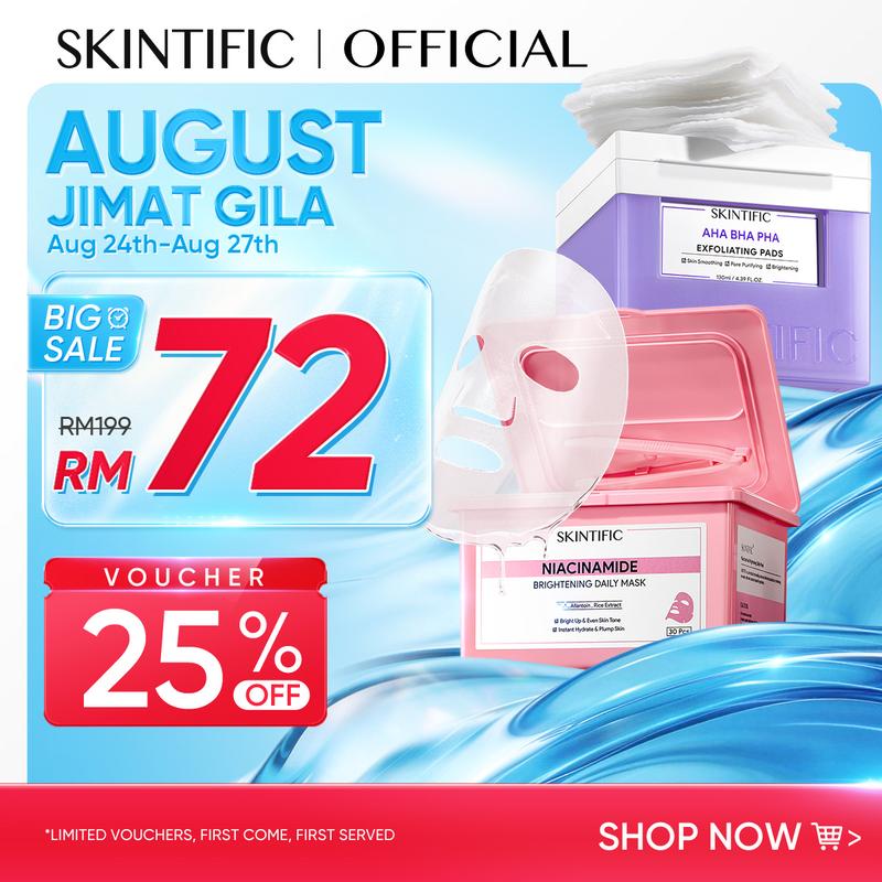 SKINTIFIC 2-IN-1  GLOW MASK & TONER PADS