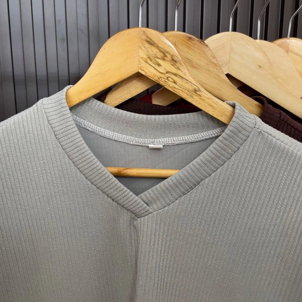 VELORA™ Pleated V-Neck Blouse