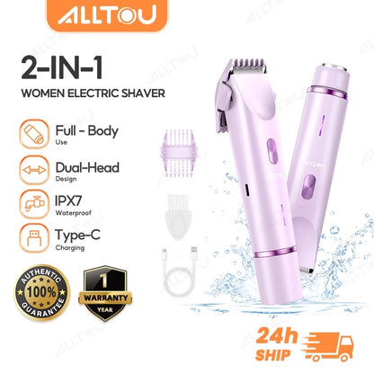 ALLTOU Women Electric Shaver 2 In 1