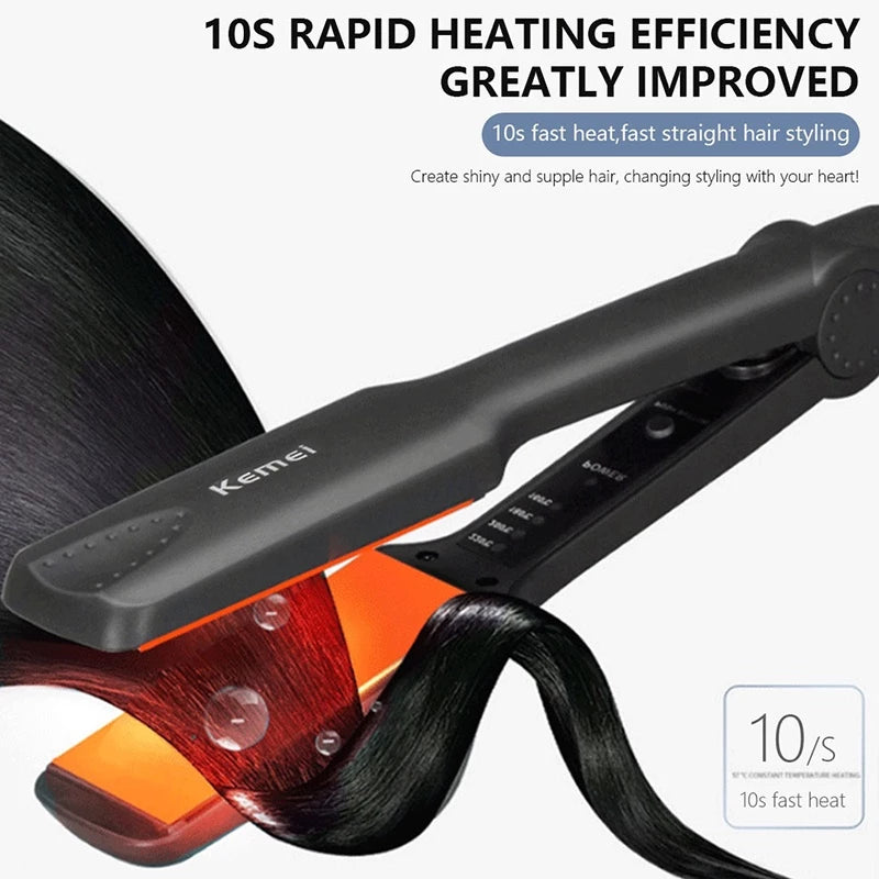 KM-329 2-IN-1 HAIR STRAIGHTENER &amp; CURLER