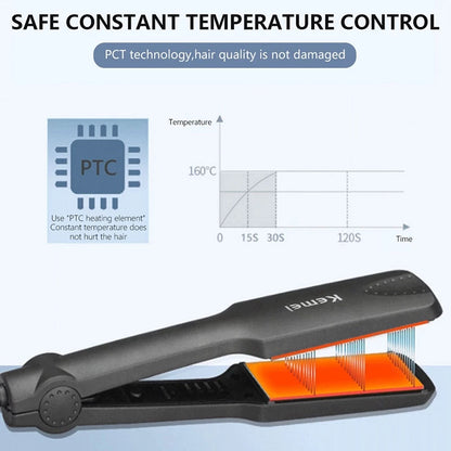 KM-329 2-IN-1 HAIR STRAIGHTENER &amp; CURLER