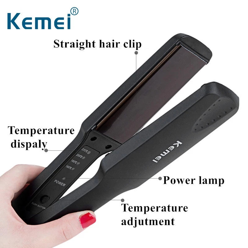 KM-329 2-IN-1 HAIR STRAIGHTENER &amp; CURLER